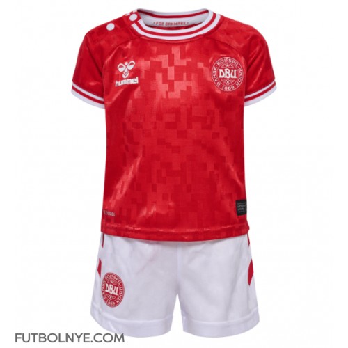 Camiseta Dinamarca Primera Equipación para niños Eurocopa 2024 manga corta (+ pantalones cortos)